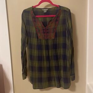Natural Reflections Plaid Top, Medium Women’s